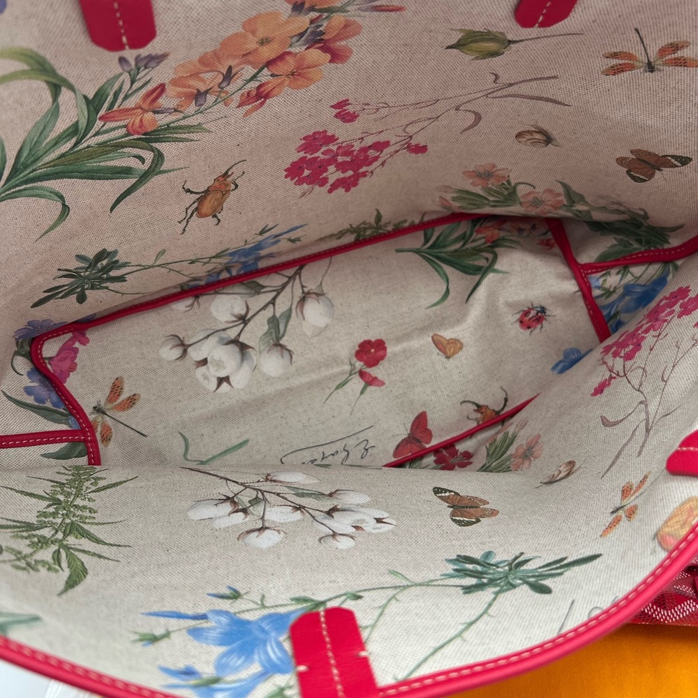 Goyard St. Louis pm Tote Fuchsia Garden Flower LIMITED EDITION Rare NEW 😍🔥 - Picture 3 of 6
